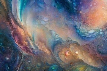 Multicolor Impasto Nebula Close-Up Photography Wallpaper Background