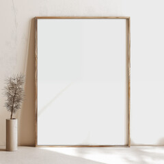 Empty Picture Frame against white wall - 753320044