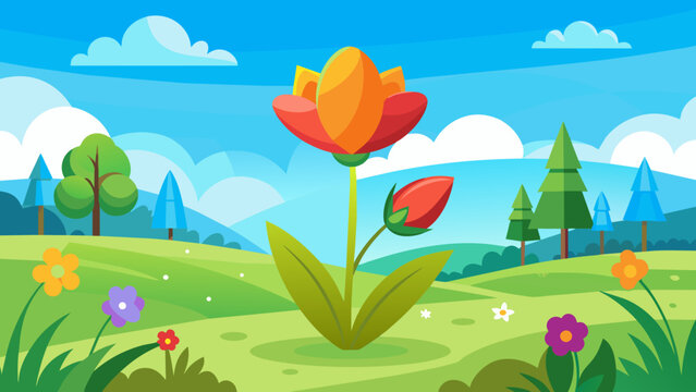 spring flowers in the sky vector 