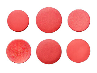Set of coral blank circle isolated on transparent background, transparency image, removed background