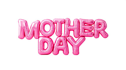 text "MOTHER DAY" written with pink balloons - transparent background