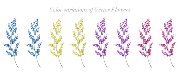 Color variation of berries set. Colorful berry vector illustration.