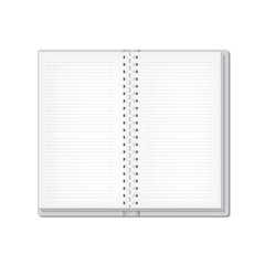 3d realistic white paper book isolated on white background. vector illustration.