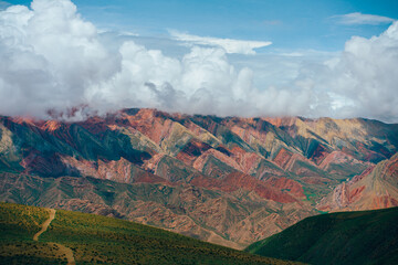 anorama of the Cerro de los 14 Colores, or Fourteen Coloured Mountain, Serrania de Hornocal, Jujuy,...