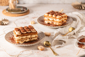 Traditional Italian dessert tiramisu