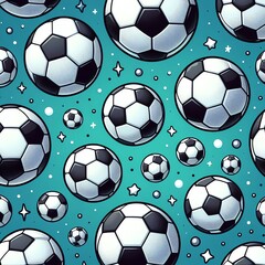 Pop Art Soccer Balls Pattern