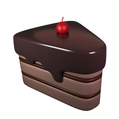 3D Illustration of Chocolate Cake
