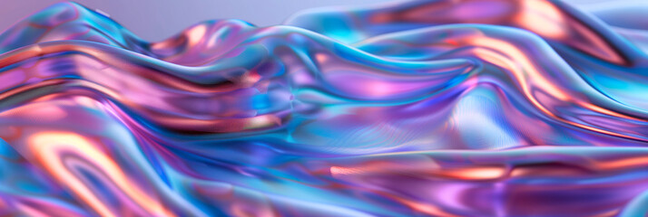 Ethereal fabric waves in iridescent blues and purples