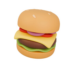 3D Illustration of Cheese Burger
