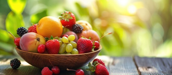 Garden-grown ripe organic fruits promote a balanced diet.