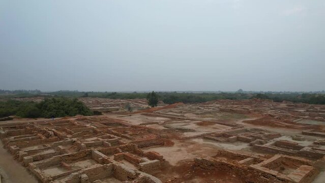 Expansive Aerial View of Mohenjo Daro - Indus Valley's Historical Puzzle