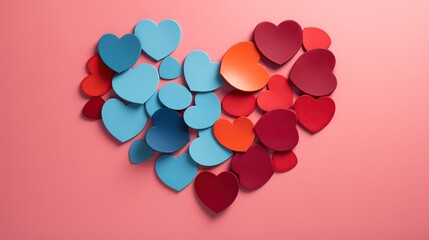 Valentine's Palette: In this high-resolution image, minimalist elements showcase the essence of love with striking colors on Valentine's Day