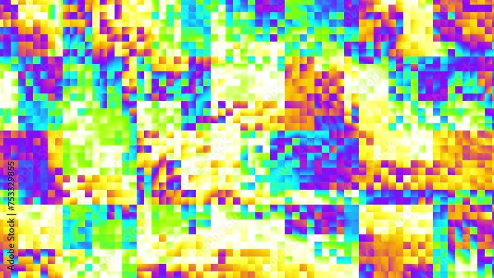 Fototapete abstract motion mosaic background with geometric pattern. seamless loop. 4k footage