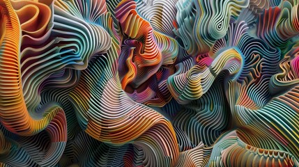 Colorful Layered Ripple Waves Creating Optical Illusion