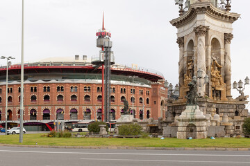 View of the Monumental Foutain in the Placa Espanya