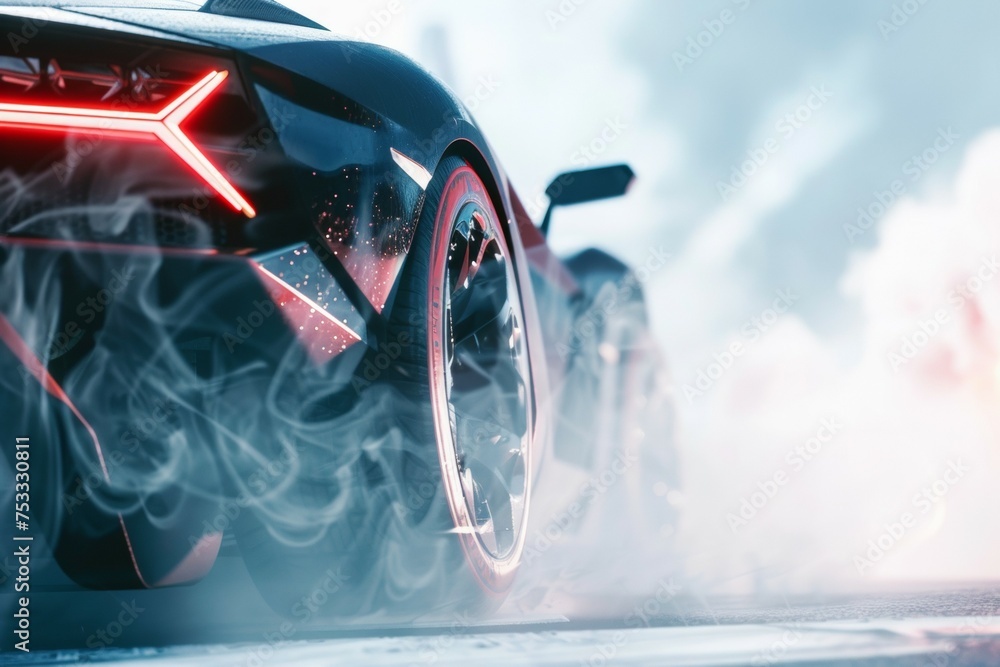 Aufkleber drifting and racing concept. background with selective focus and copy space