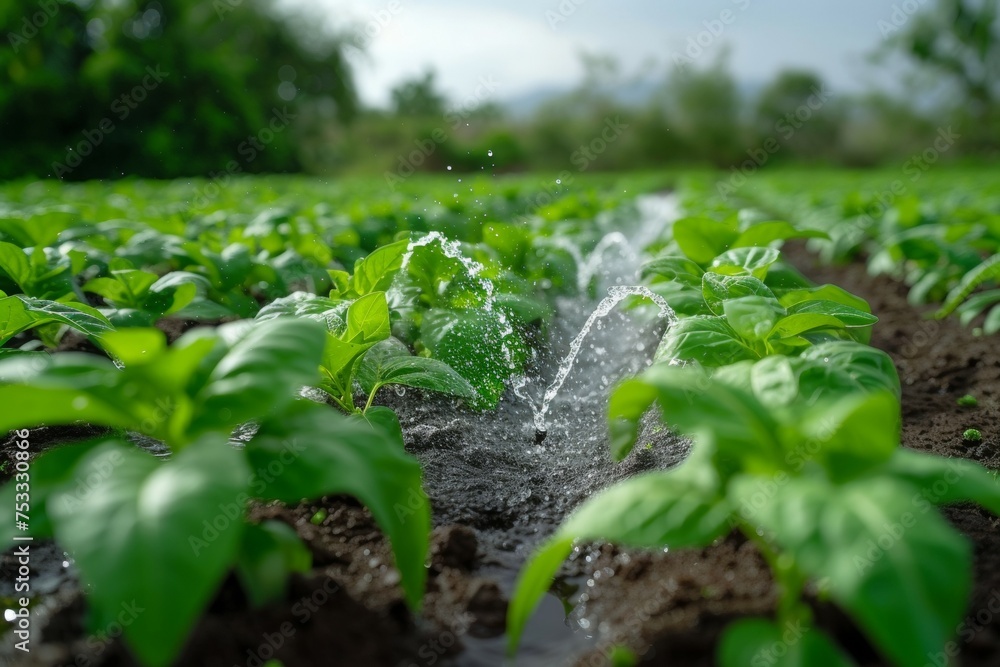 Aufkleber watering and irrigation concept. background with selective focus and copy space