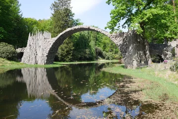 Foto auf gebürstetem Alu-Dibond Rakotzbrücke Rakotzbrücke im Kromlauer Park