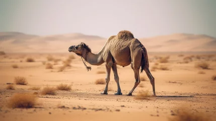 Fototapeten Camels in the Sahara desert © andri