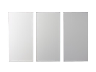 Set of gray blank paper isolated on transparent background, transparency image, removed background