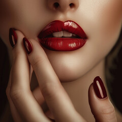 Naklejka premium woman with lips