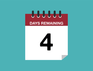 4 days remaining. Remaining calendar days, time counter
