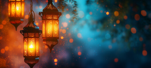 Fototapeta na wymiar Night lantern illustration. Ramadan Kareem background. Islamic holiday celebration background suitable for Ramadan, Eid or Hari Raya