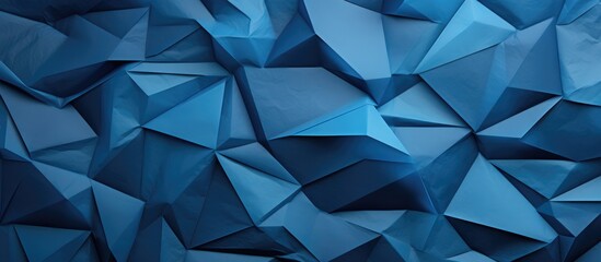 Texture of crumpled blue paper grid