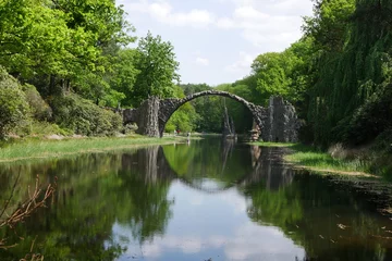 Acrylglas Duschewand mit Foto Rakotzbrücke Rakotzbrücke im Kromlauer Park