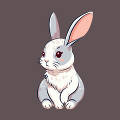Mały uroczy królik. Wektorowa ilustracja słodkiego zwierzaka.