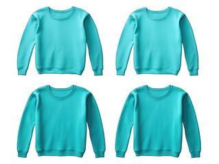 Set of blue sweater isolated on transparent background, transparency image, removed background