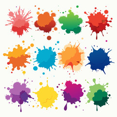 set of colorful splashes