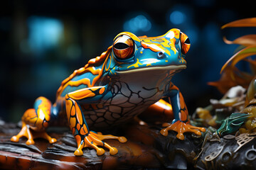 colorful Frog  - obrazy, fototapety, plakaty