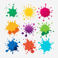 set of colorful splashes