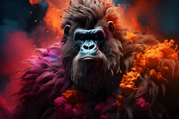 Fotobehang colorful Gorilla © Dicky