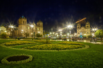 The Main Square of Cusco has immense historical and cultural importance. It was the center of the Inca capital, originally known as Huacaypata, and was considered the navel of the world by the Incas. - obrazy, fototapety, plakaty