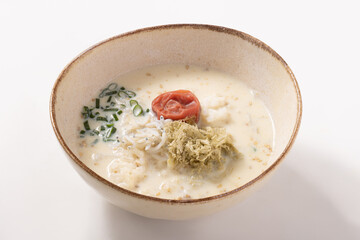 梅とろろ豆乳ごま　お粥