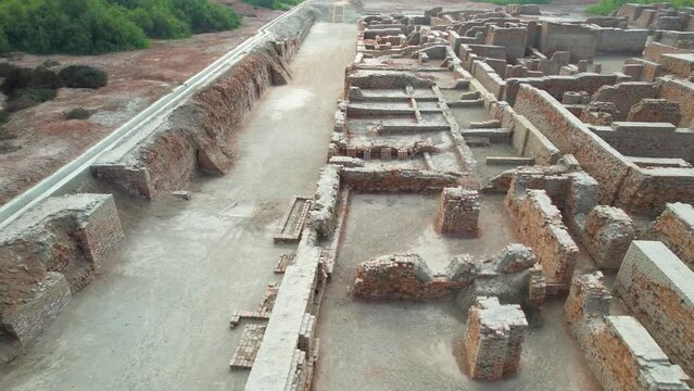 Ancient Streets of Mohenjo Daro: Aerial Urban Tapestry