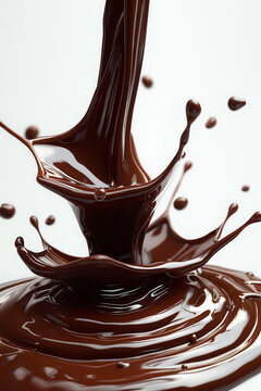 Chocolate Liquid Splashing Into Water