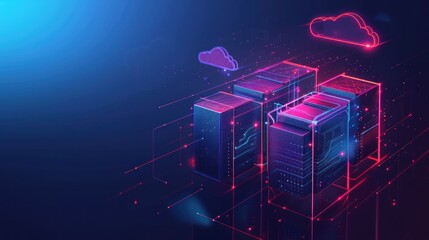 server room, cloud storage data, data center, Data protection,