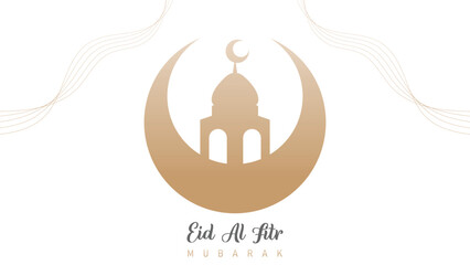 premium clean minimalist design, background for congratulations on Eid al-Fitr, the Muslim holiday