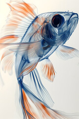 Realistic and Ethereal Fish on Plate - Stock Photo
