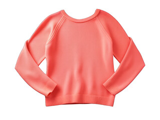 coral sweater isolated on transparent background, transparency image, removed background