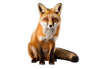 fox isolated on transparent background, transparency image, removed background