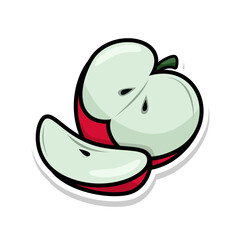 red apple on white background vector illustration