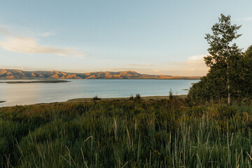 sunset over the river