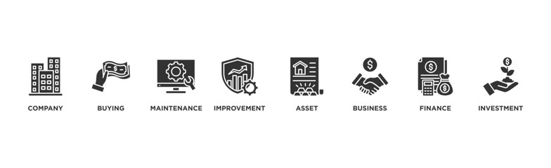 Capital expenditure banner web icon illustration concept with icon of company, buying, maintenance, improvement, asset, business, finance, investment	