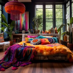 Boho Bliss Vibrant Bedroom Decor Delight