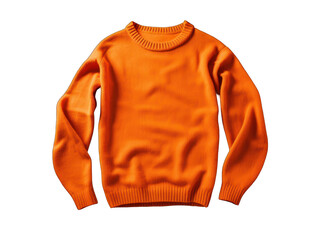 orange sweater isolated on transparent background, transparency image, removed background