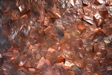 abstract background of crumpled silver and copper foil